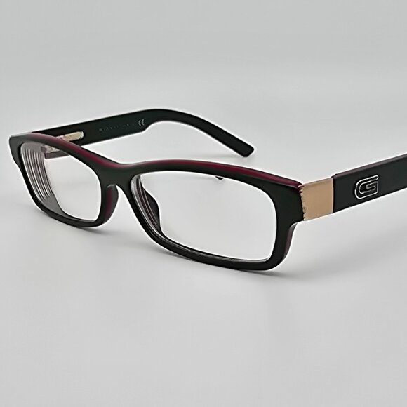 Gucci Accessories - Gucci GG1525 PZ5 Green Red Rectangular Eyeglasses Frame w/ Flexhinge Italy 53mm